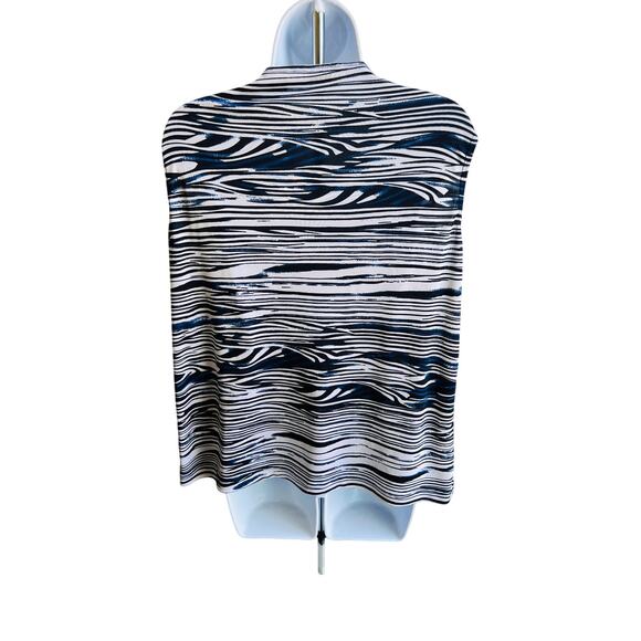 Laura Ashley Sleeveless Zebra Print Tank Top Size L Y2K Bold Stripe - Picture 3 of 4